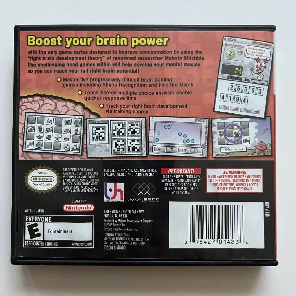 Brain Boost: Beta Wave (Nintendo DS) 2006 Tested & Working